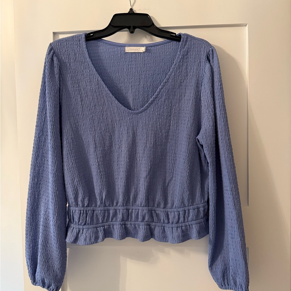 Lush Blue Blouse with Elegant Design